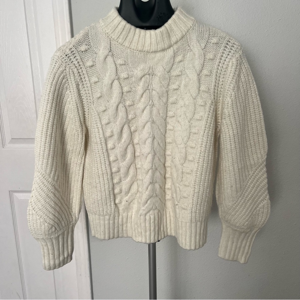 Cozy Cable Knit Sweater - Cream